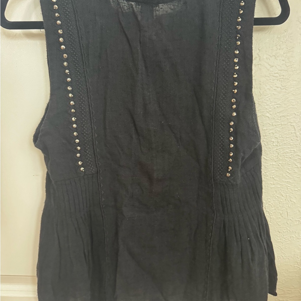 Isabel Marant Black Top with Silver Studs